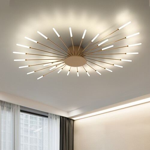 (Golden Fireworks) Modern Luxury LED Ceiling Light, Cast Iron, Sputnik Firework Chandelier 2