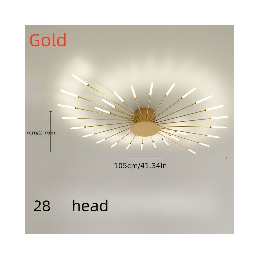 Srj Star ( Fireworks) Modern Luxury Led Ceiling Cast Iron, Sputnik Firework Chandelier Golden/Light