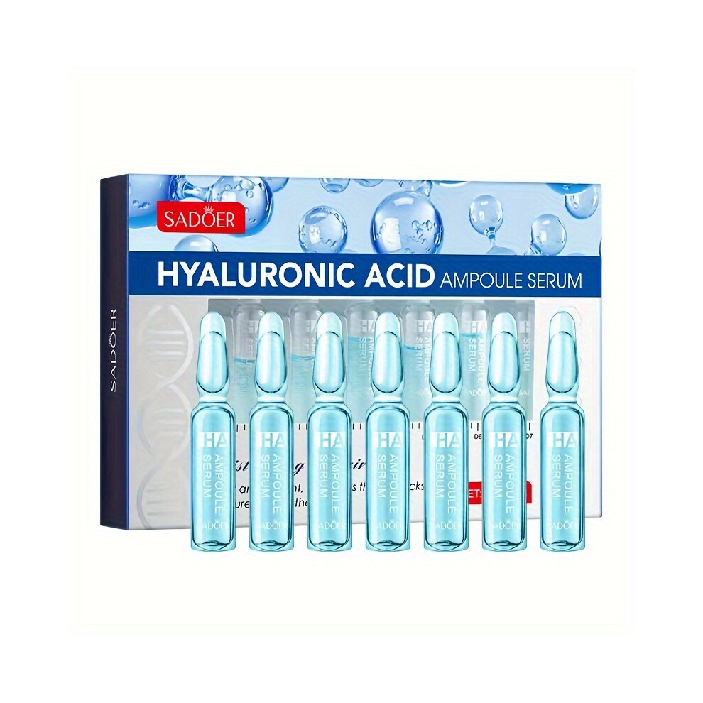 (Hyaluronic Acid) 7pcs Ampoule Essence Series, 24K Golden, Hyaluronic Acid & Vitamin C Ampoule Serum, Hydrating Firming Skin Essence, Mild Ingredients