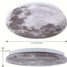 (33.02cm) LED Moon Style Flush Mount Ceiling Light Fixture, 30W Round Modern Ceiling Ceiling Light
