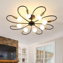 (8-Light (Cruved)) 8 black retro matt modern chandeliers