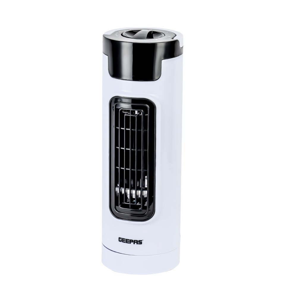 GEEPAS Mini Tower Fan | Portable Oscillating Cooling 3 Speeds With 7.5H Timer