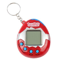 (Red) Tamagotchi Electronic Cyber Pet Retro Toy Virtual Game 90's Nostalgic Key Ring