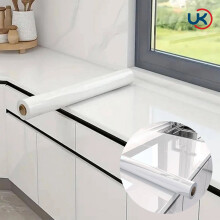 10M Gloss White Vinyl Film Self Adhesive Kitchen Cabinet Door Stickers