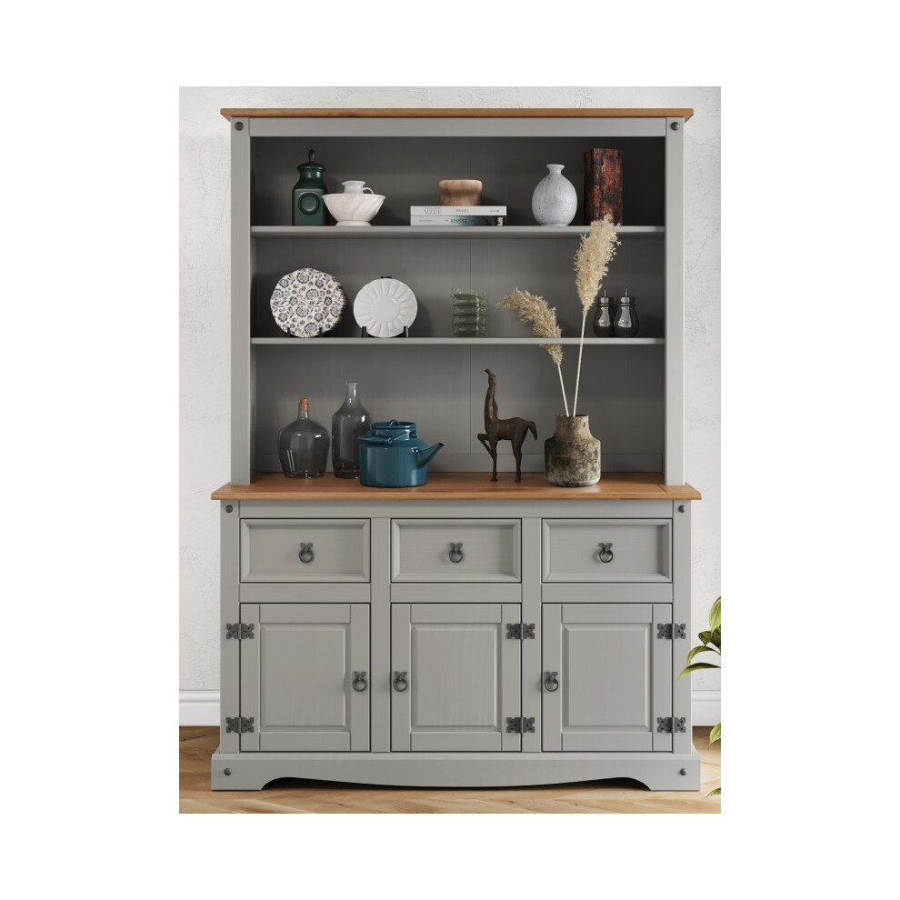 Mercers Furniture Corona Wax 3 Door Dresser Grey