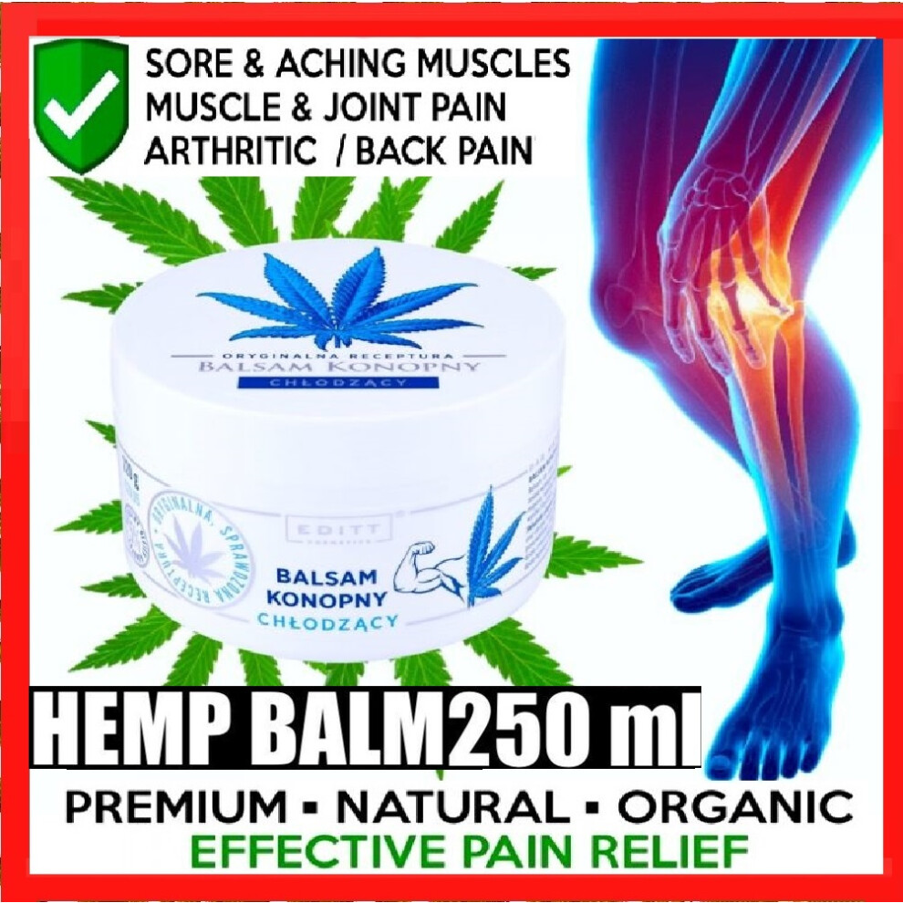 Hemp Balm Back Neck Pain Relief Cream Muscle Joints Rub Ointment 220ml