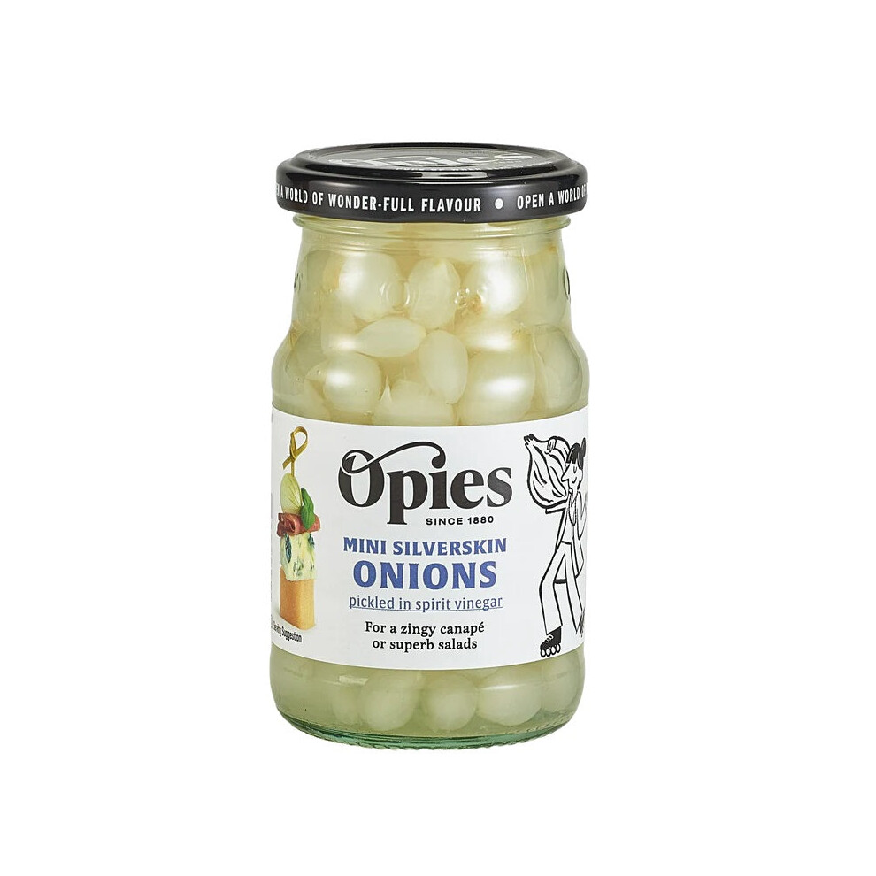 Opies Mini Sliverskin Onions with Spirit Vinegar 227g (Pack of 6)