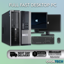 (Intel Core i3, 500GB SSD) Fast Desktop Computer PC Bundle DELL/HP +8GB RAM Windows 10 + WiFi + 19 Monitor