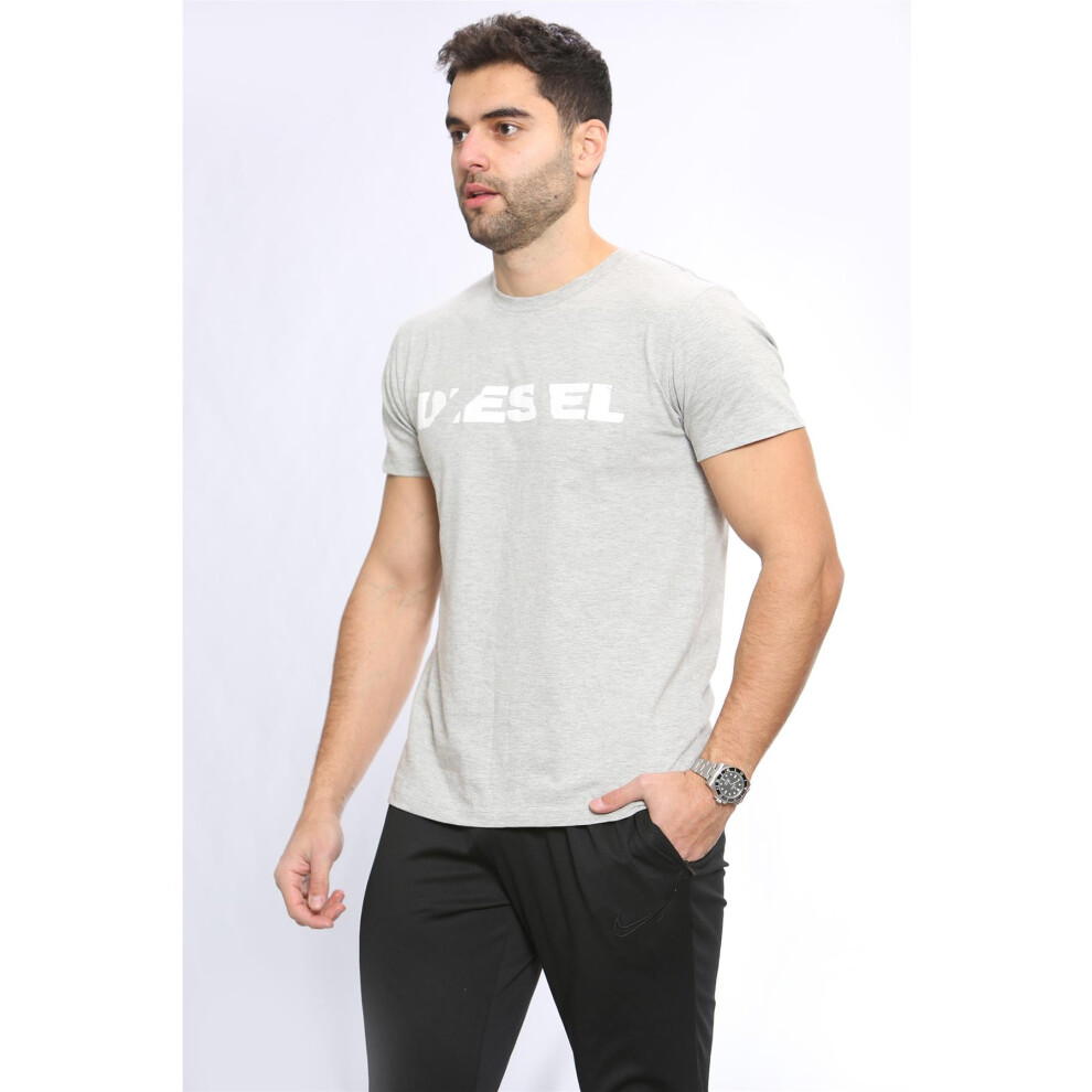 (Grey, M) Diesel T-Dego Mens Everyday Wear T Shirt