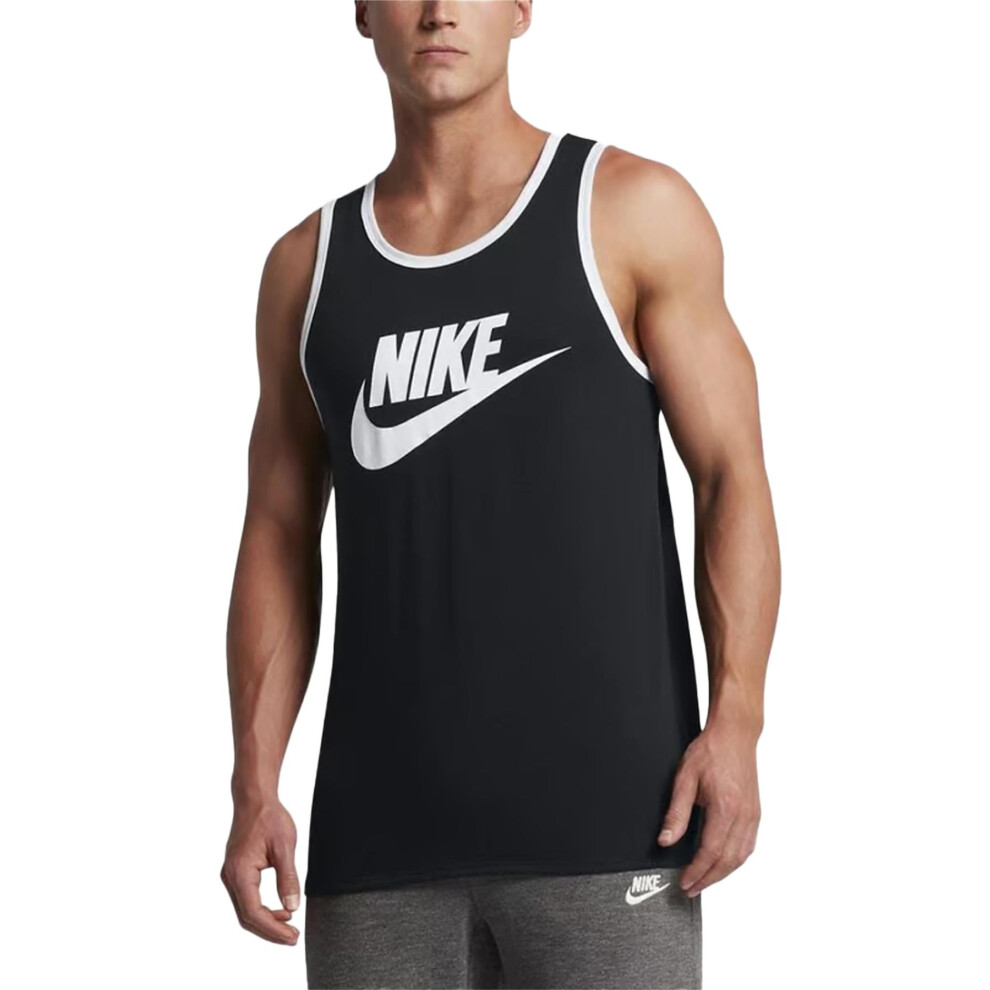 (Black, XL) Nike Mens Sports Vest Gym Athletic Top