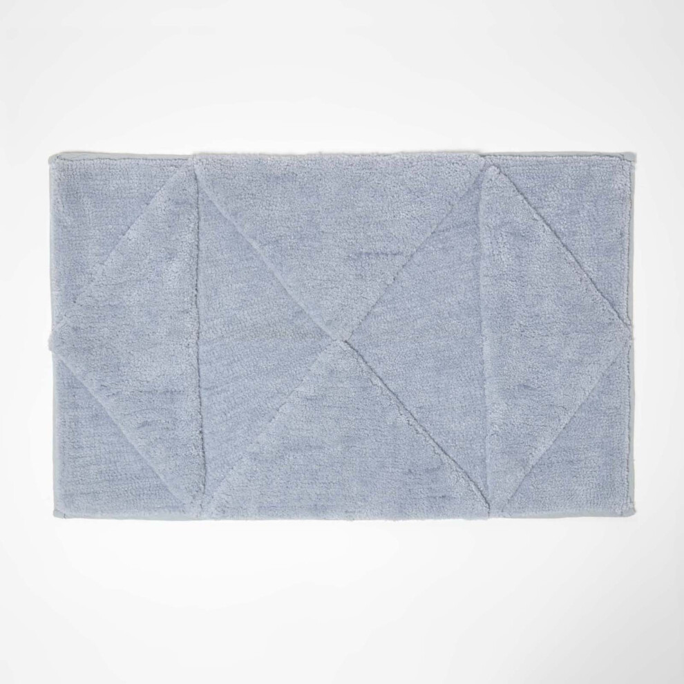 100% Cotton Bath Mat Tufted Geometric Design