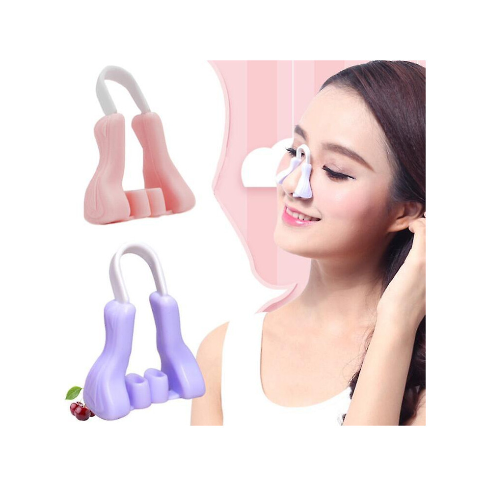 Pink/Purple (1Pc Random Color) Magic Nose Shaper Clip Nose Lifting Shaper Silicone Nose Slimmer Shaping Bridge Hurt Nose Straightener No Painful Beauty Tools