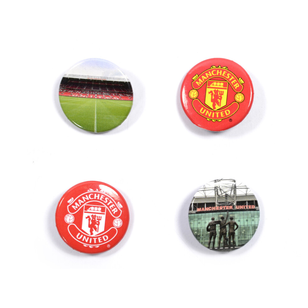 Man UTD Four Pack Button Badges