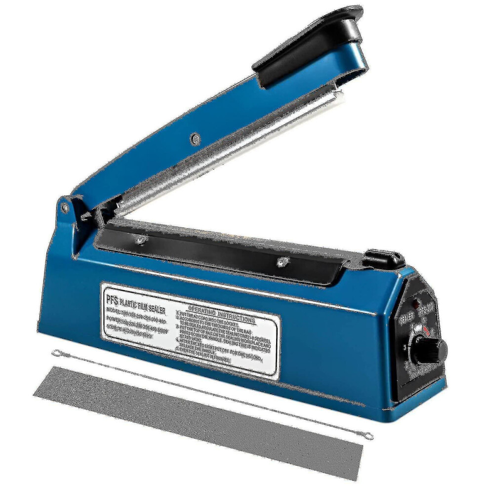200mm Heat Sealer Plastic Bag Sealer Impulse Sealer Blue Vacuum Food Sealer Bag Packing Machine