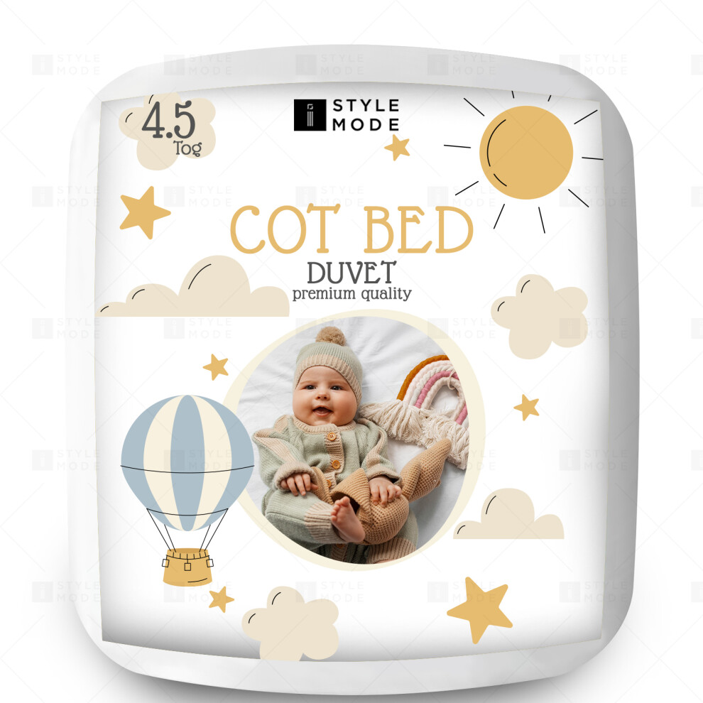 (4.5 TOG) Cotbed Duvet & Pillow Baby Toddler Microfibre Quilt 4.5,7.5,9 TOG