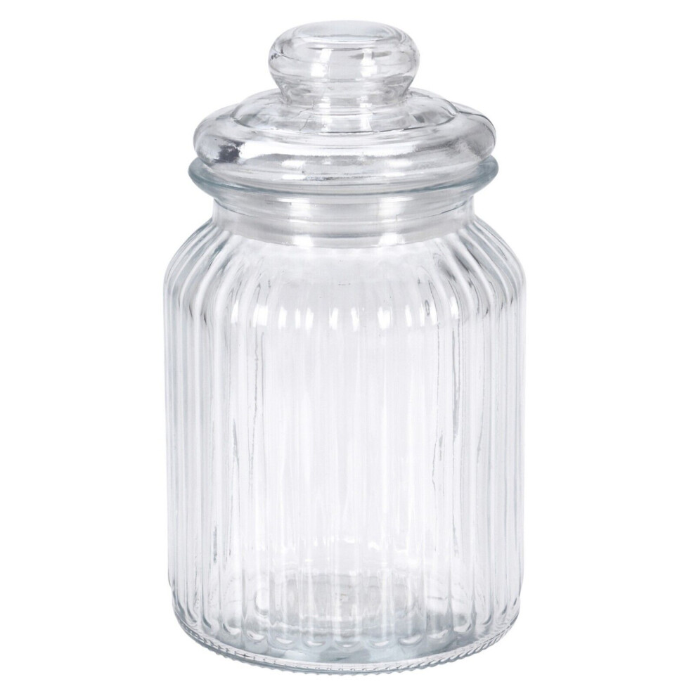 (750ml (Height: 19cm & Diameter: 11cm)) Glass Sweet Jars Vintage Airtight Candy Cookie Container Wedding Party Buffet