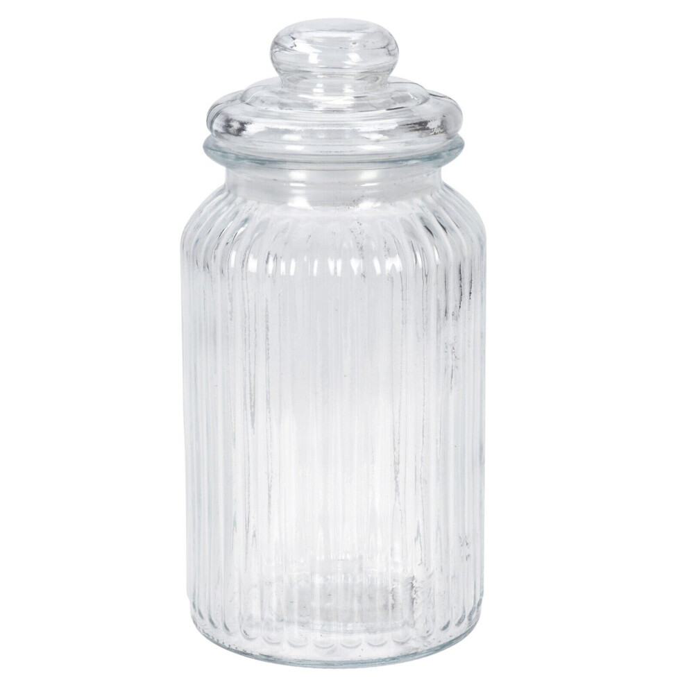 (1000ml (Height 23cm & Diameter: 11cm) Glass Sweet Jars Vintage Airtight Candy Cookie Container Wedding Party Buffet