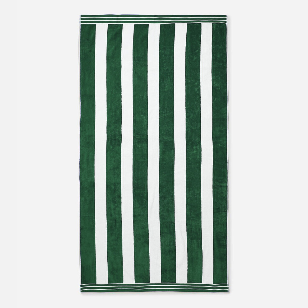 (Khaki/White) Jumbo Cabana Stripe Beach Towels - 100 x 180cm-image-OPC-PDTJQTB-NEW