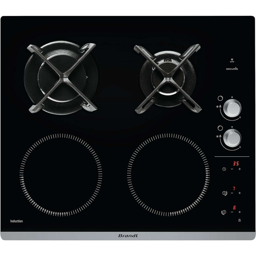 BRANDT BPI6414BM Mixed Gas and Induction Hob 60 cm 4 Hobs counter top