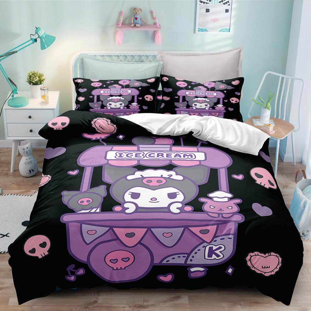 (Style 09, Single(135X200CM/2PCS)) kuromi Kids Bedding Single Double Duvet Cover UK