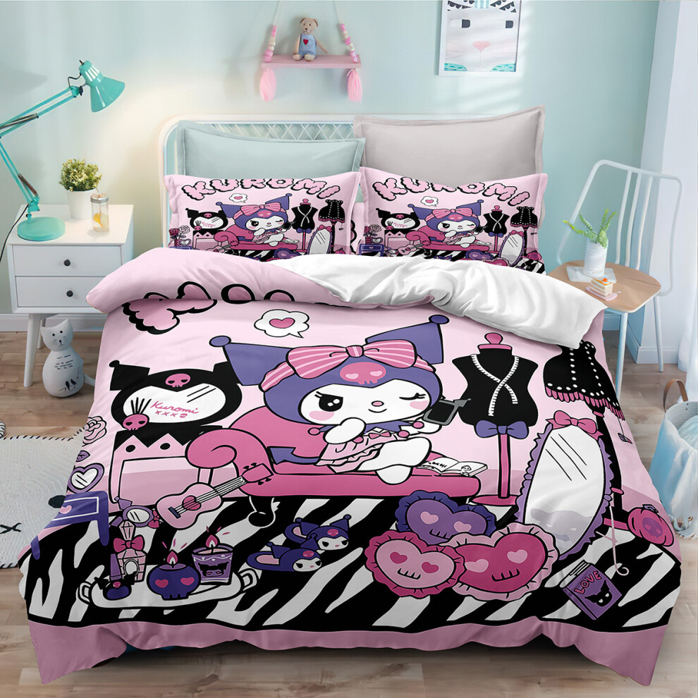 (Style 17, Single(135X200CM/2PCS)) kuromi Kids Bedding Single Double Duvet Cover UK