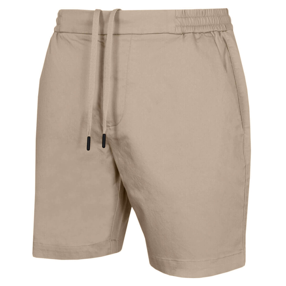 (34" Waist, Stone) Calvin Klein Mens CK Comfy Hybrid Stretch Cotton Golf Shorts