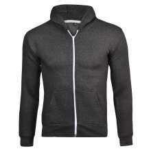 (Charcoal - No Cord, UK 9 - 10 Years) Kids Plain Zip Up Hoodie Without Cord Sweatshirt