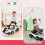 4-in-1 Foldable Activity Push Walker with Adjustable Height-White 5