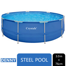10Ft Swimming Pool Steel Frame Set Round Above Ground