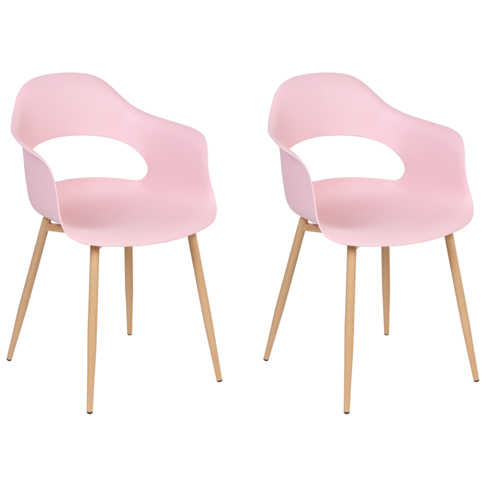 Set of 2 Dining Chairs UTICA Pink