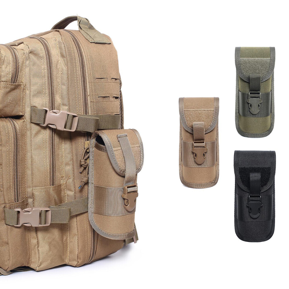 Light (Khaki) Sunglasses Hard Case Tactical Eyeglasses Sturdy Carrying Case With Belt Clip