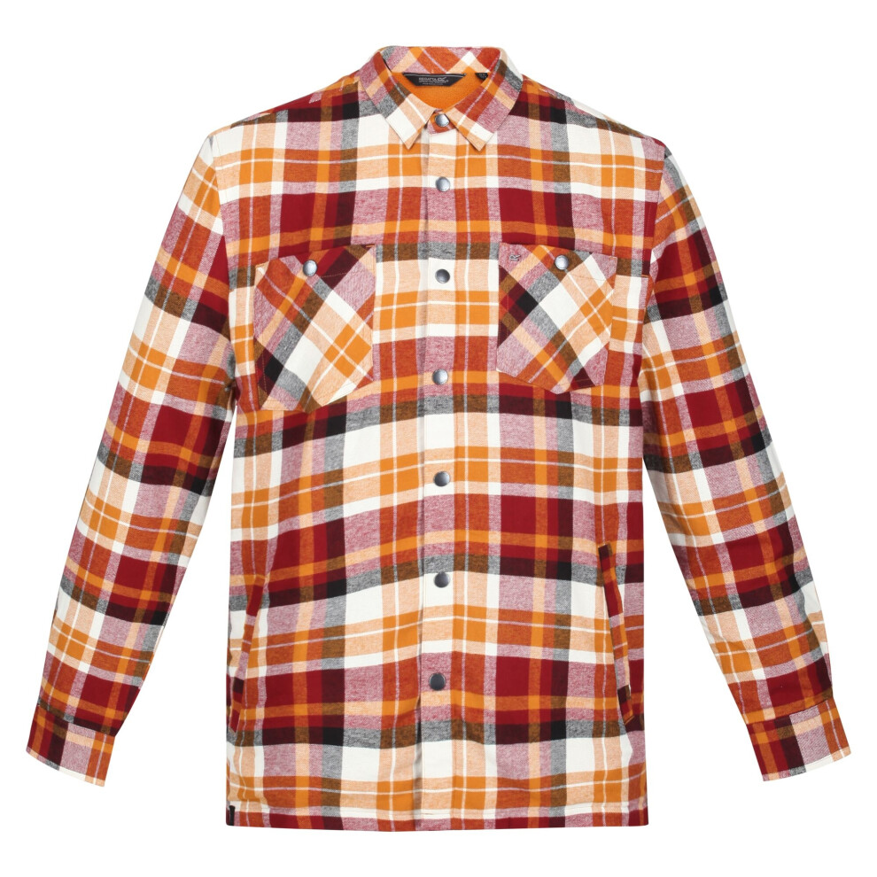 (L, Cathay Spice) Regatta Mens Thamos Checked Long-Sleeved Shirt