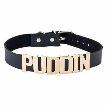 (Black) Pu Leather Puddin Choker Necklace For Haley Quinn Cosplay Movies Suicide Custume Accessiores Halloween Cosplay