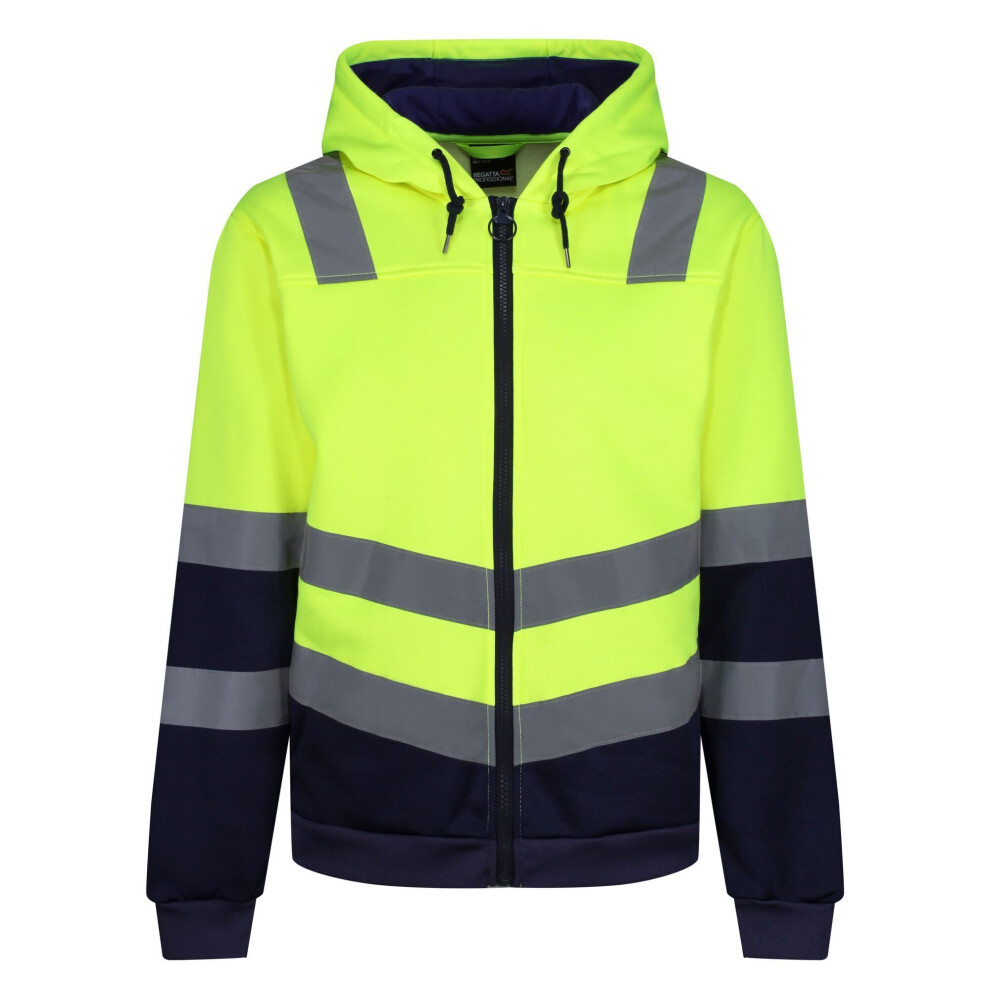 (S, Yellow/Navy) Regatta Mens Pro Hi-Vis Full Zip Jacket