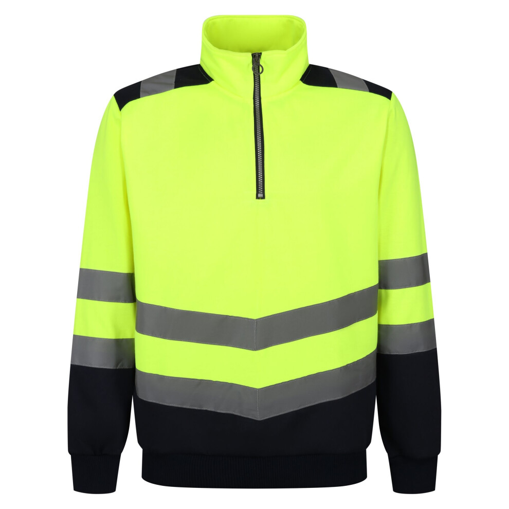 (XXL, Yellow/Navy) Regatta Mens Pro Hi-Vis Quarter Zip Top