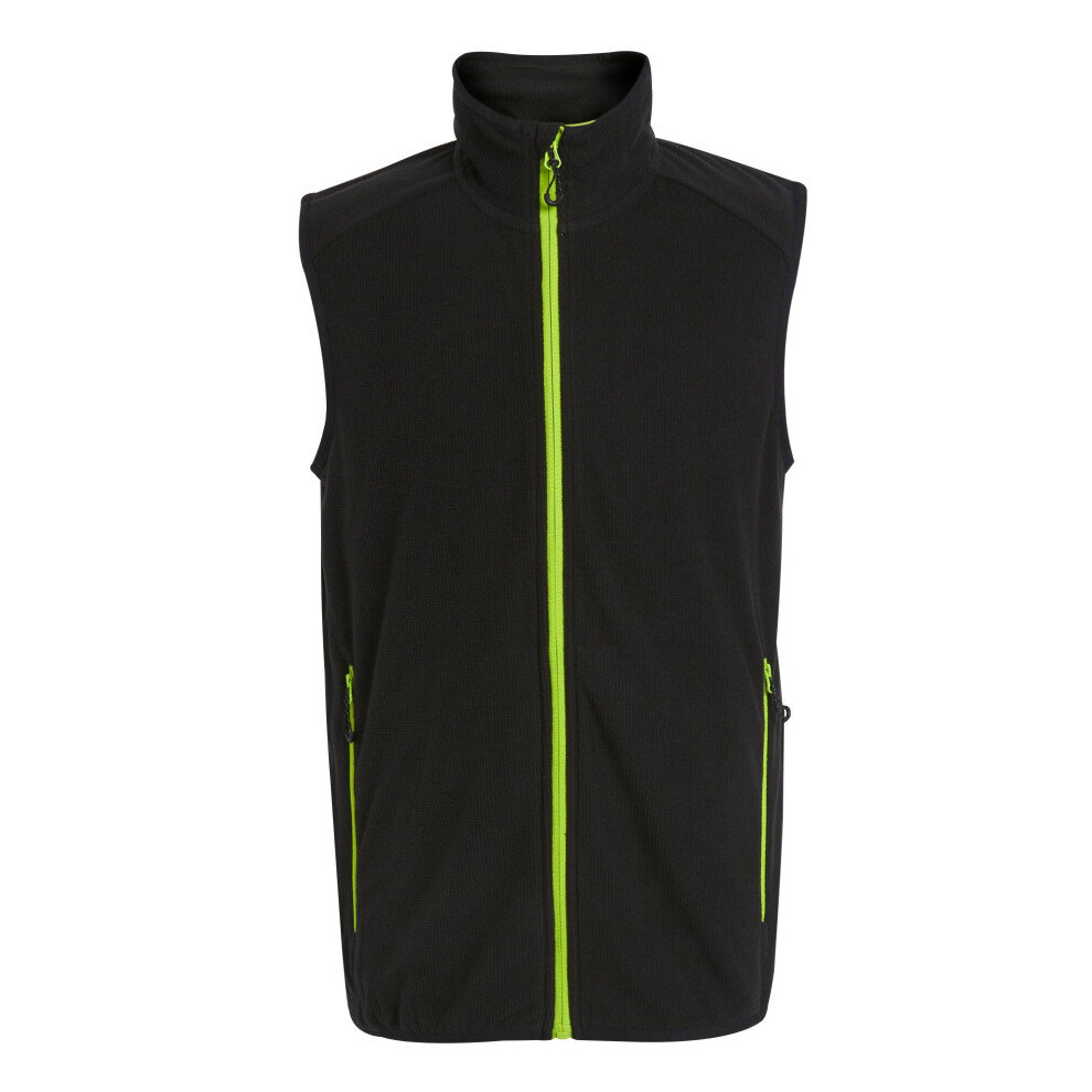 Regatta Men's Black (M, /Lime Green) Navigate Fleece Gilet