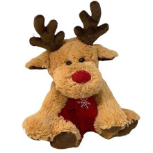 25cm Christmas Reindeer Scarf Plush Stuffed Doll Toy Home Sofa Decoration Gift