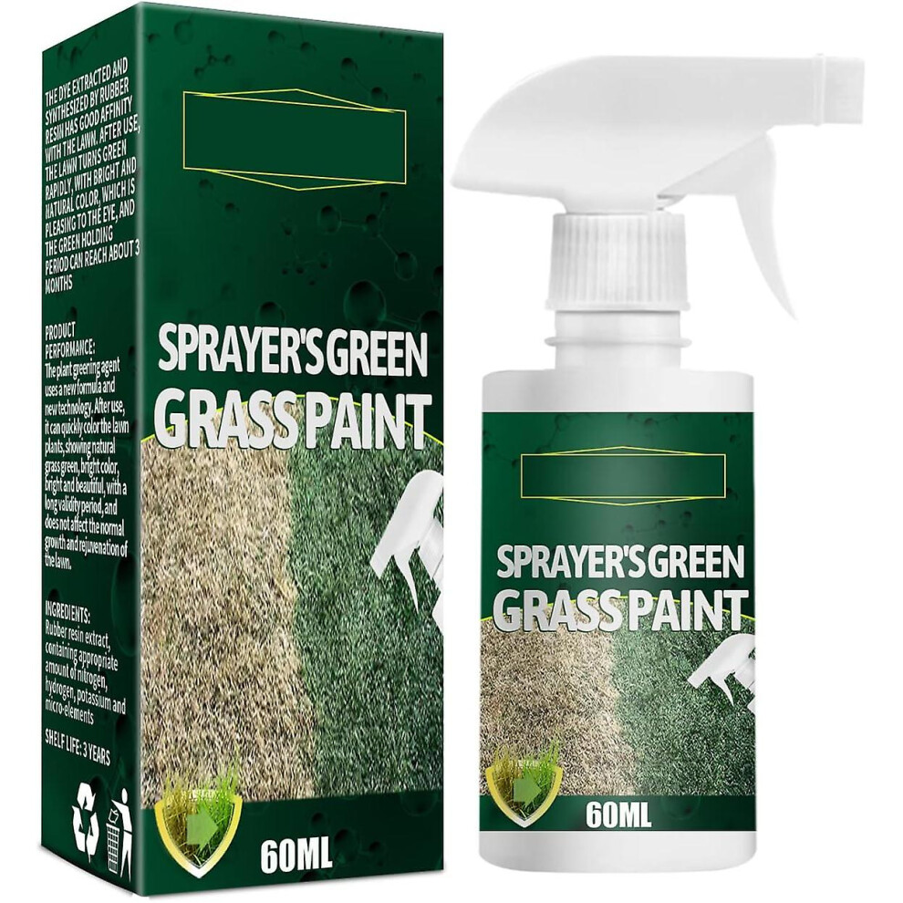 (1 pcs) Green Grass Paint For Lawn, Sprayer Green Grass Paint, Lawn Dye Ready To Use Green Grass Lawn Spray, For Restoring Damaged Lawns