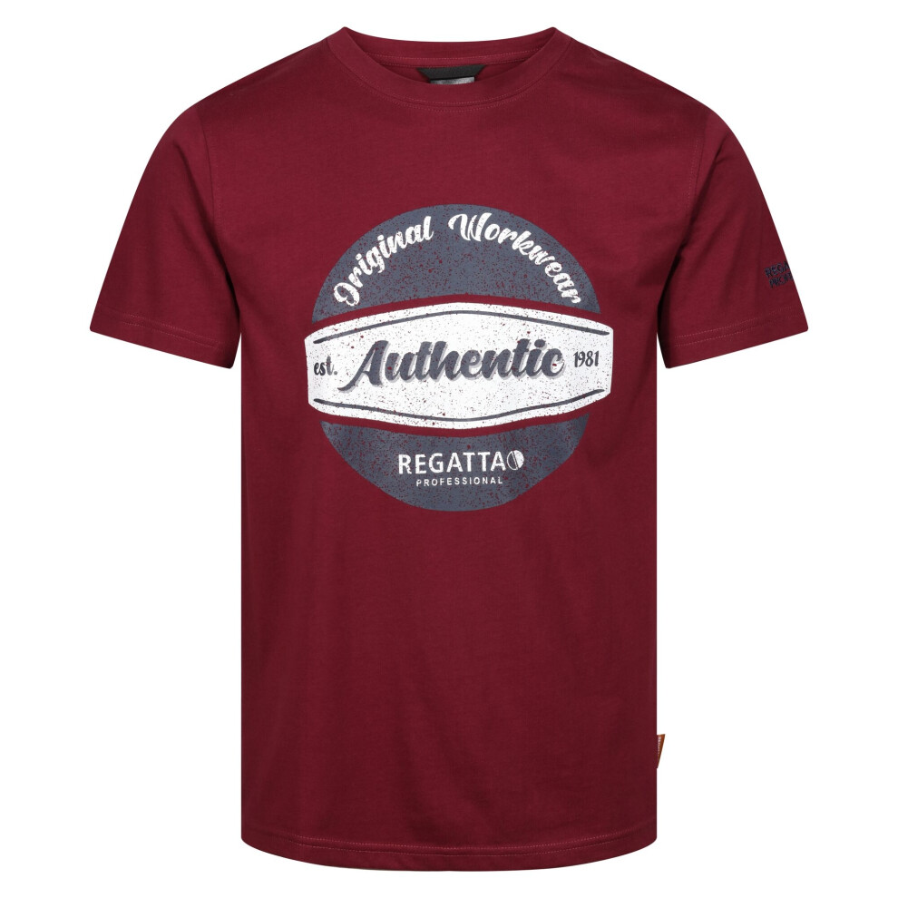 (L, Burgundy) Regatta Mens Original Workwear Cotton T-Shirt