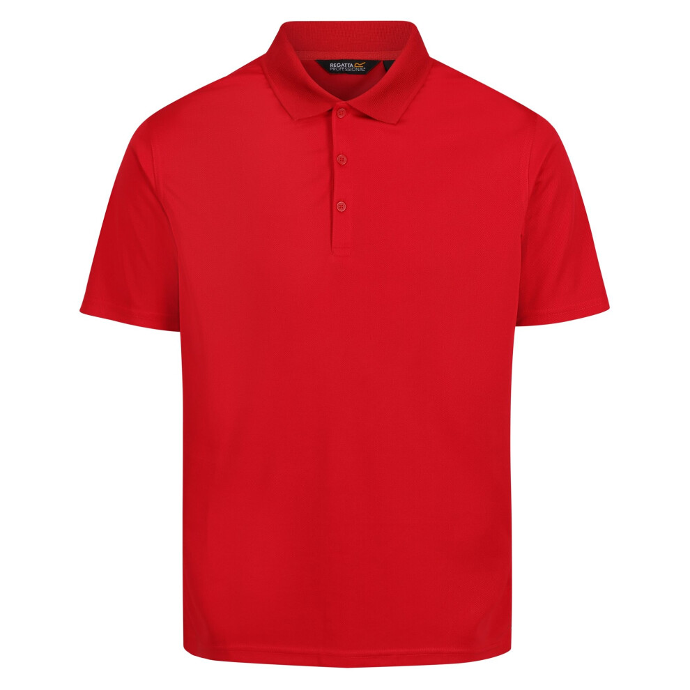 (S, Classic Red) Regatta Mens Pro Moisture Wicking Polo Shirt