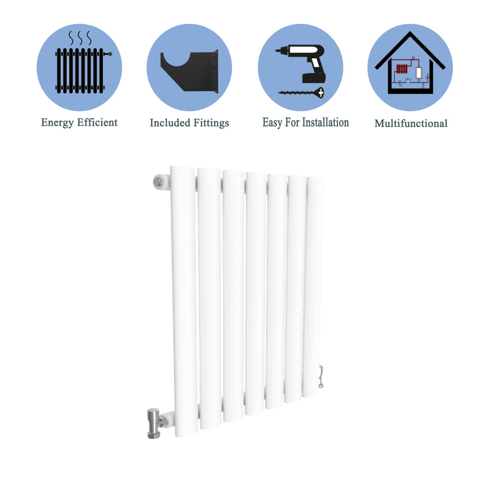 (Single, 600*413mm) White Single/Double Oval Column Radiator