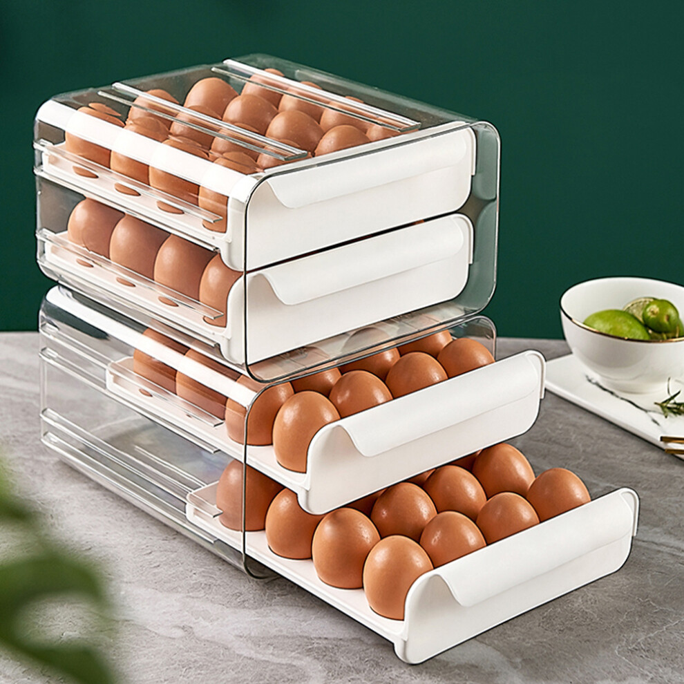 Double-layer Transparent Egg Storage Drawer Box