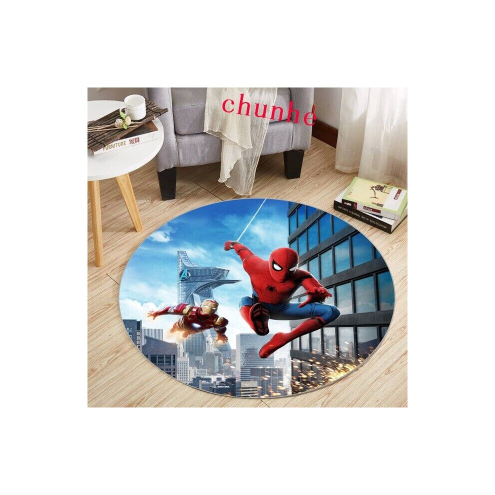 (#10, Diameter 80cm) Marvel The Avengers Spiderman Round Rug Bedroom Carpet Doormat Non-slip Mat-image-OPC-PDTKNPT-NEW