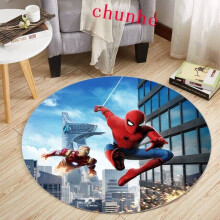 (#10, Diameter 100cm) Marvel The Avengers Spiderman Round Rug Bedroom Carpet Doormat Non-slip Mat