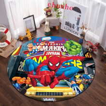 (#4, Diameter 60cm) Marvel The Avengers Spiderman Round Rug Bedroom Carpet Doormat Non-slip Mat
