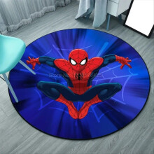 (#7, Diameter 60cm) Marvel The Avengers Spiderman Round Rug Bedroom Carpet Doormat Non-slip Mat