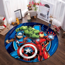 (#1, Diameter 80cm) Marvel The Avengers Spiderman Round Rug Bedroom Carpet Doormat Non-slip Mat