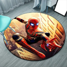 (#14, Diameter 60cm) Marvel The Avengers Spiderman Round Rug Bedroom Carpet Doormat Non-slip Mat