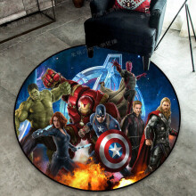 (#16, Diameter 100cm) Marvel The Avengers Spiderman Round Rug Bedroom Carpet Doormat Non-slip Mat