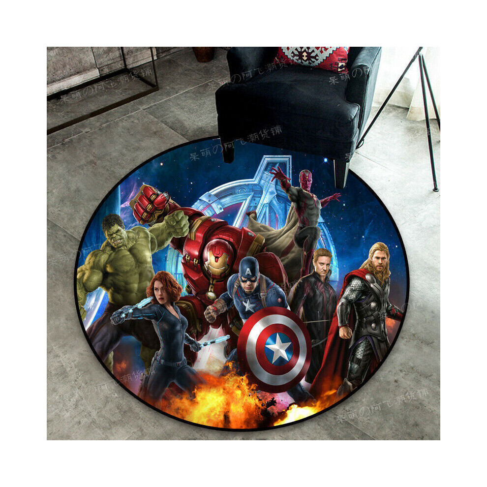 (#16, Diameter 100cm) Marvel The Avengers Spiderman Round Rug Bedroom Carpet Doormat Non-slip Mat-image-OPC-PDTKPHR-NEW